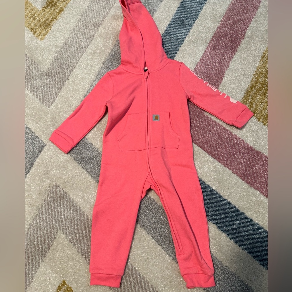 Pink Carhartt girls 18m body suit